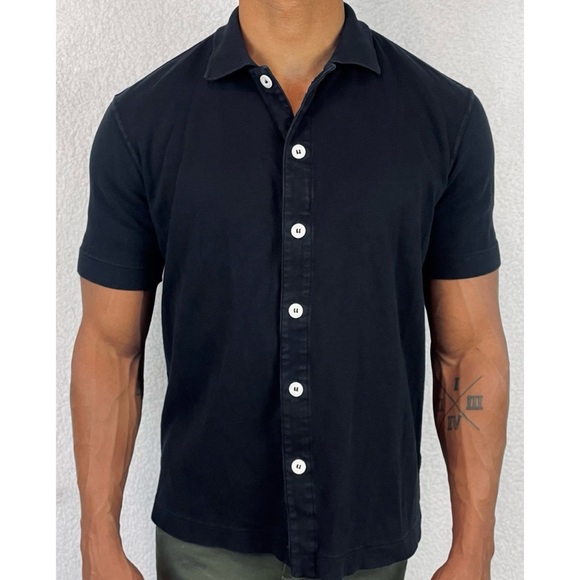 LADY WHITE CO. • Black/White Short Sleeve Button Down Shirt, S - Picture 2 of 16